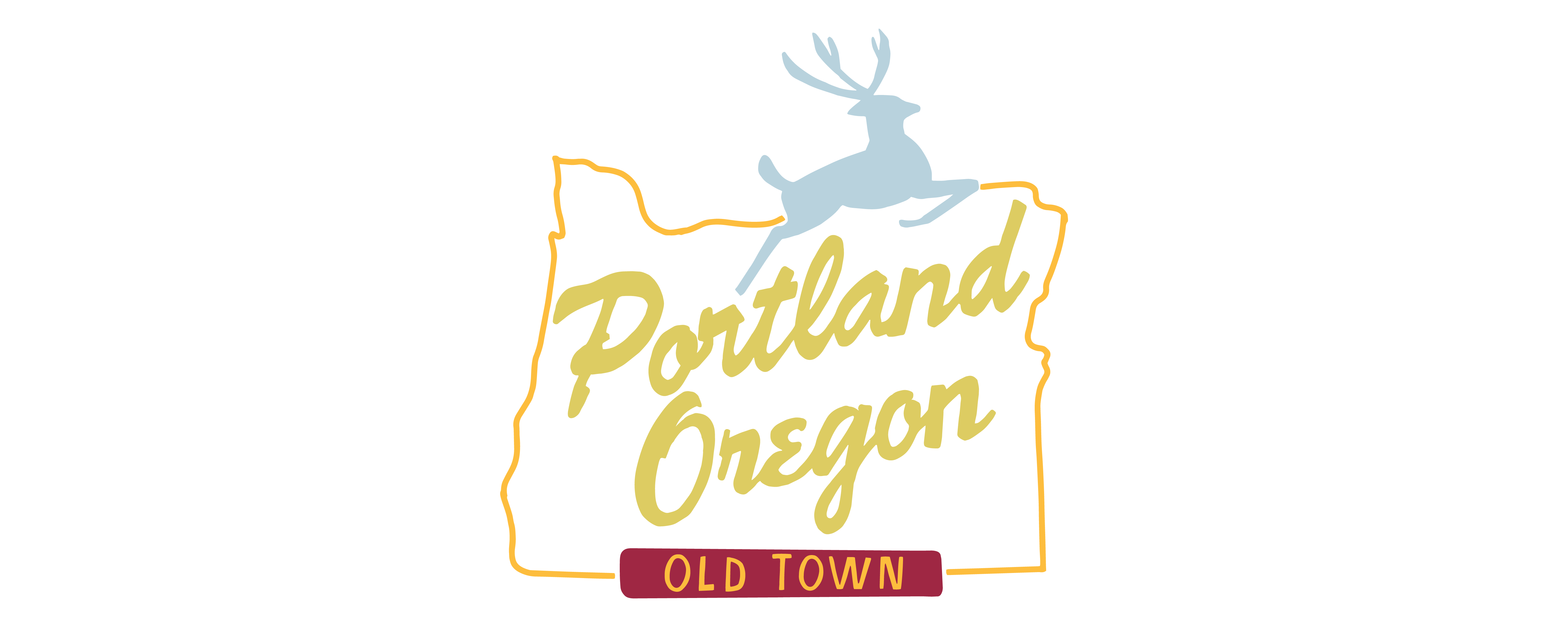 an illustration of the famous leaping stag Portland sign
