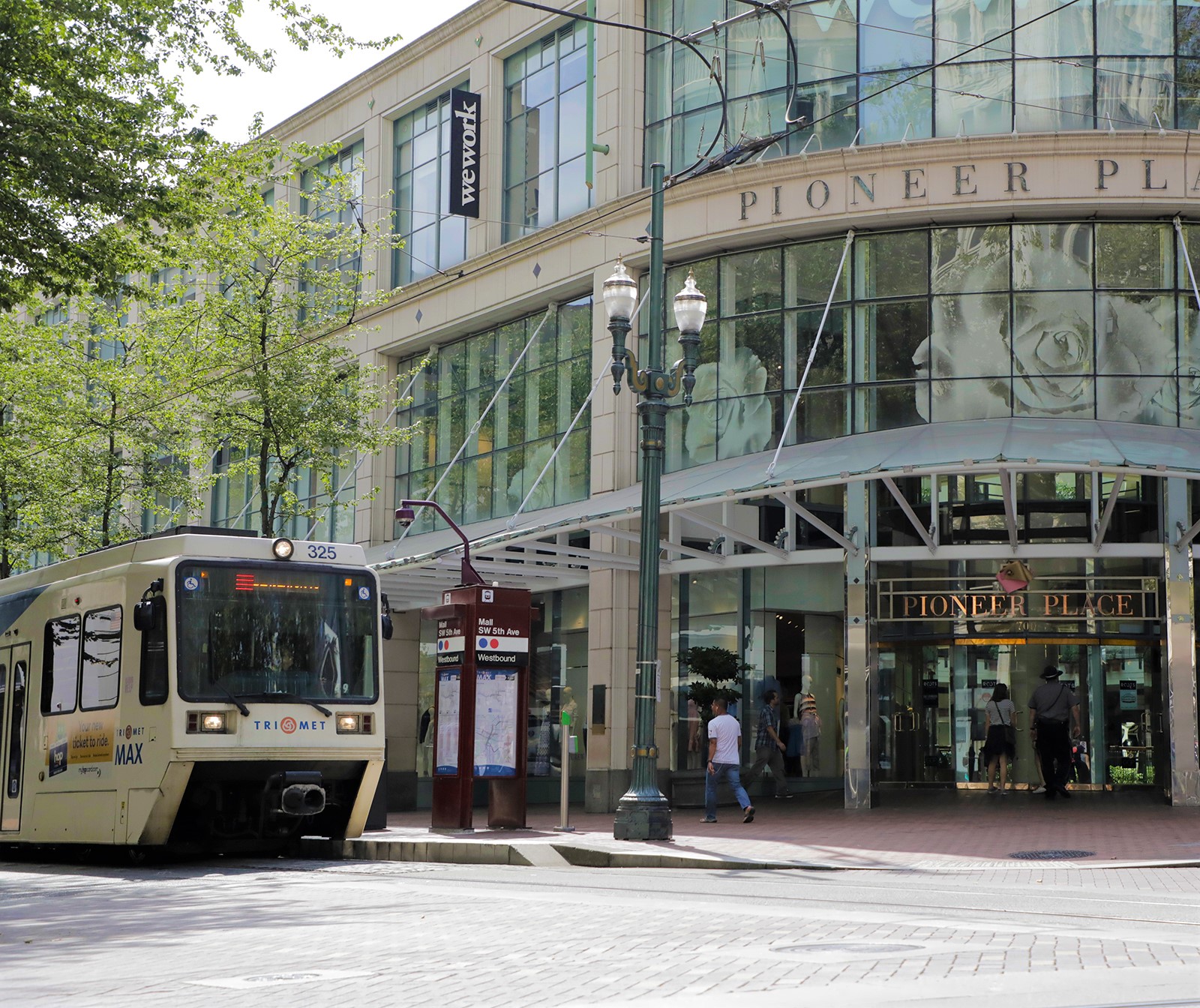 max train station outside of pioneer place mall