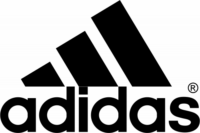 adidas logo with three stripe emblem
