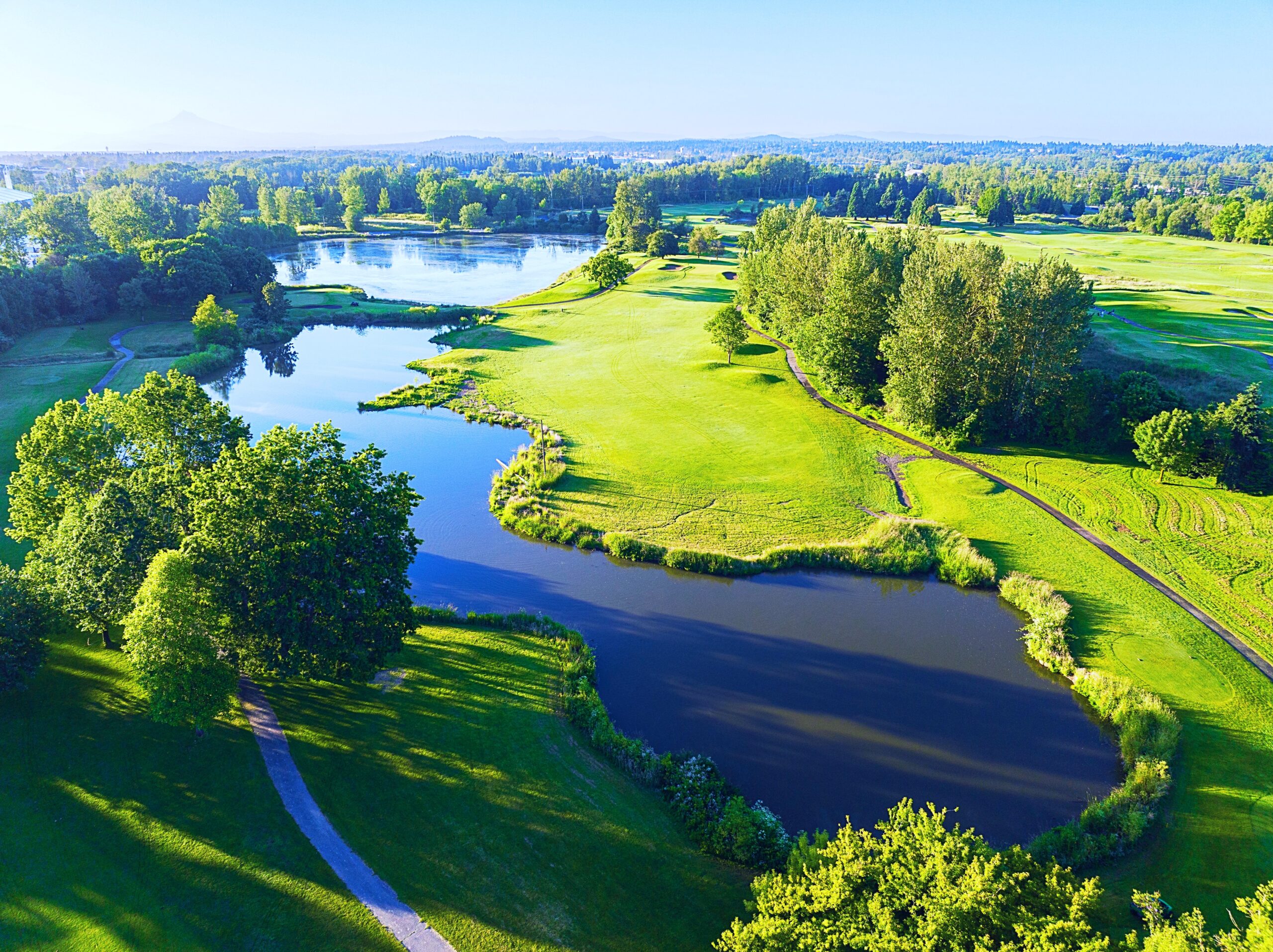 aerial view of golf course