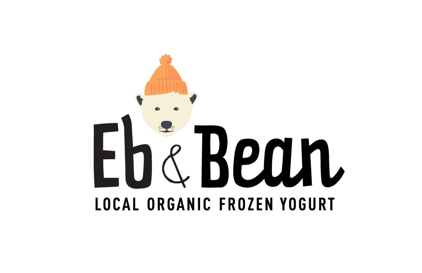 Wordmark with mascot logo for ice cream shop