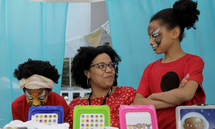 Soapbox Theory's booth at My Peoples Market, summer 2018, showcased their kid-friendly accessories, home decor, clothes and more.