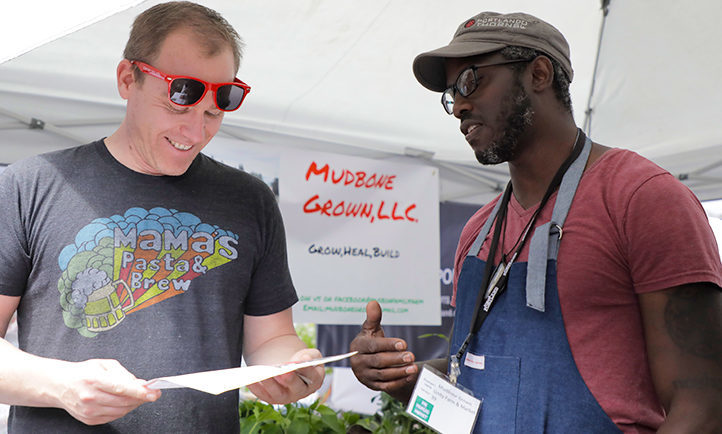A Mudbone Grown farmer discusses community-based farming at My People’s Market in summer 2018.